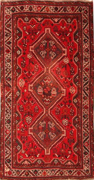 Shiraz Red Hand Knotted 411 X 68  Area Rug 253-24323 Image 0