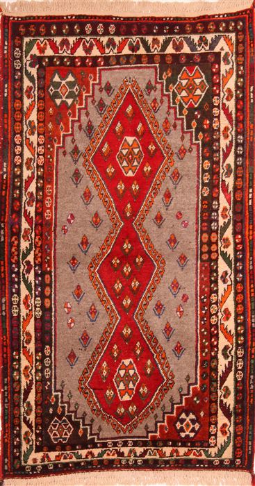 Gabbeh Red Hand Knotted 39 X 66 Area Rug 100-24333 Image 0