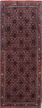 Indian Bidjar Blue Runner 6 ft and Smaller Wool Carpet 24334