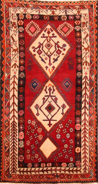Gabbeh Red Hand Knotted 33 X 64 Area Rug 100-24338 Image 0