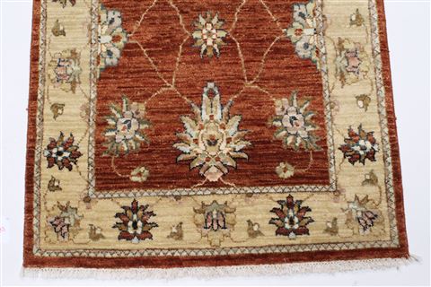 Ziegler Brown Runner Hand Knotted 25 X 85  Area Rug 250-24343 Image 4