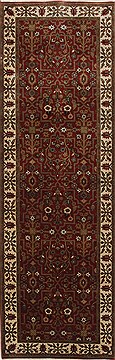 Agra Brown Runner Hand Knotted 2'7" X 7'10"  Area Rug 250-24346