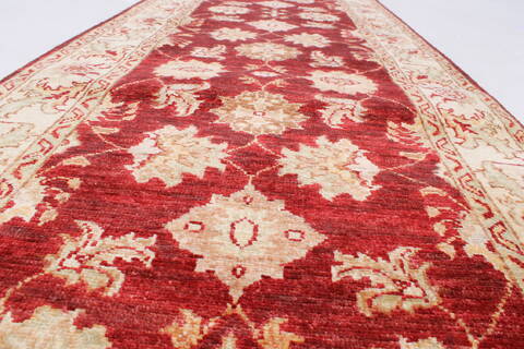 Pishavar Red Runner Hand Knotted 28 X 91  Area Rug 250-24356 Image 1