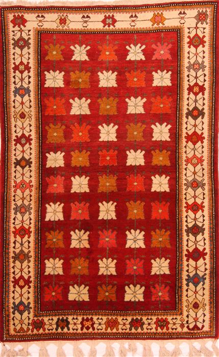 Gabbeh Red Hand Knotted 49 X 73 Area Rug 100-24358 Image 0