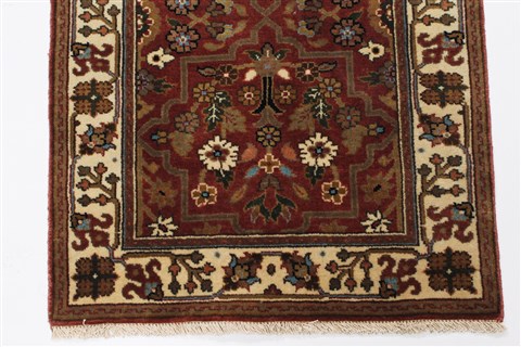 Karajeh Brown Runner Hand Knotted 20 X 78 Area Rug 250-24359 Image 3