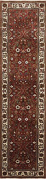 Indian Karajeh Brown Runner 6 to 9 ft Wool Carpet 24359