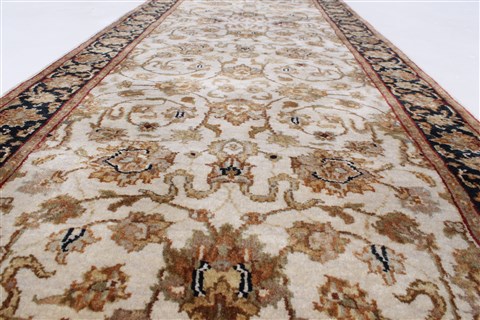 Kashan Beige Runner Hand Knotted 26 X 711 Area Rug 250-24360 Image 1