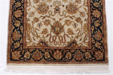 Kashan Beige Runner Hand Knotted 26 X 711 Area Rug 250-24360 Image 4