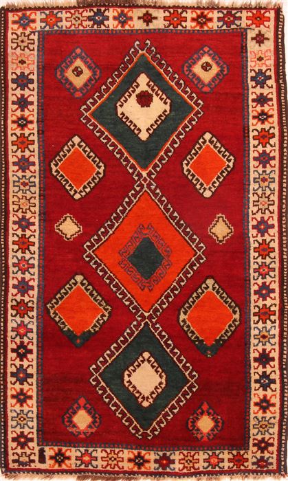 Gabbeh Red Hand Knotted 35 X 58 Area Rug 100-24363 Image 0