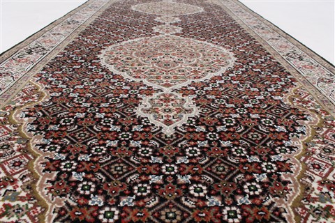 Tabriz Black Runner Hand Knotted 28 X 71 Area Rug 250-24364 Image 1
