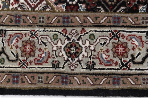 Tabriz Black Runner Hand Knotted 28 X 71 Area Rug 250-24364 Image 2