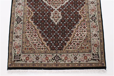 Tabriz Black Runner Hand Knotted 28 X 71 Area Rug 250-24364 Image 4