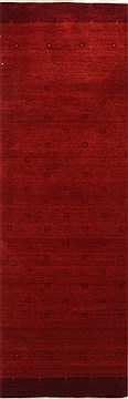 Indian Gabbeh Red Runner 6 to 9 ft Wool Carpet 24368