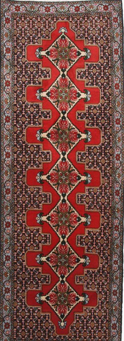 Sanandaj Red Runner Hand Knotted 211 X 84 Area Rug 250-24370 Image 0