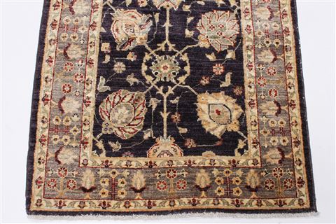 Pishavar Black Runner Hand Knotted 29 X 84 Area Rug 250-24379 Image 4