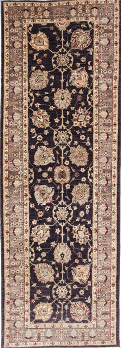 Pishavar Black Runner Hand Knotted 29 X 84 Area Rug 250-24379 Image 0