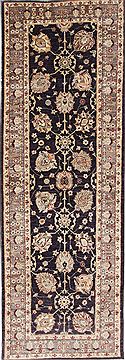 Pishavar Black Runner Hand Knotted 2'9" X 8'4"  Area Rug 250-24379