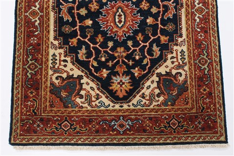 Serapi Blue Runner Hand Knotted 26 X 711 Area Rug 250-24384 Image 5