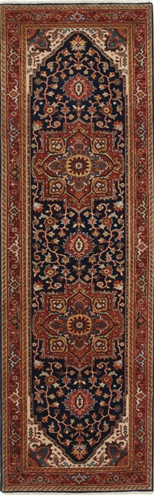 Serapi Blue Runner Hand Knotted 26 X 711 Area Rug 250-24384 Image 0