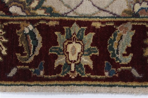 Kashan Beige Runner Hand Knotted 26 X 82 Area Rug 250-24385 Image 2