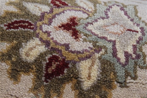 Kashan Beige Runner Hand Knotted 26 X 82 Area Rug 250-24385 Image 6