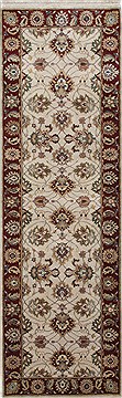 Kashan Beige Runner Hand Knotted 2'6" X 8'2"  Area Rug 250-24385