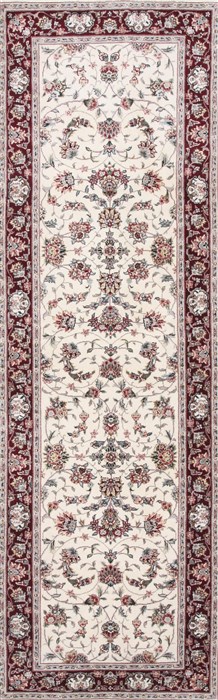 Tabriz Beige Runner Hand Knotted 26 X 80 Area Rug 250-24386 Image 0