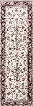 Indian Tabriz Beige Runner 6 to 9 ft Wool Carpet 24386