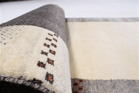 Gabbeh Beige Runner Hand Knotted 27 X 80 Area Rug 250-24391 Image 10