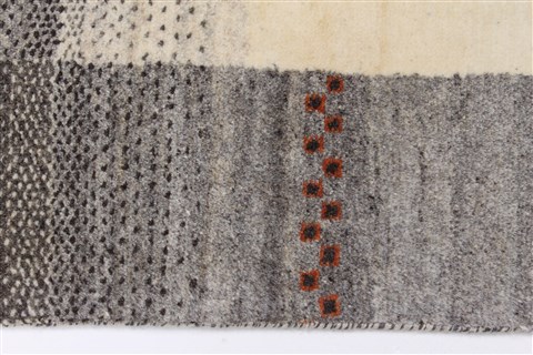 Gabbeh Beige Runner Hand Knotted 27 X 80 Area Rug 250-24391 Image 2