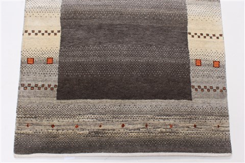 Gabbeh Beige Runner Hand Knotted 27 X 80 Area Rug 250-24391 Image 4