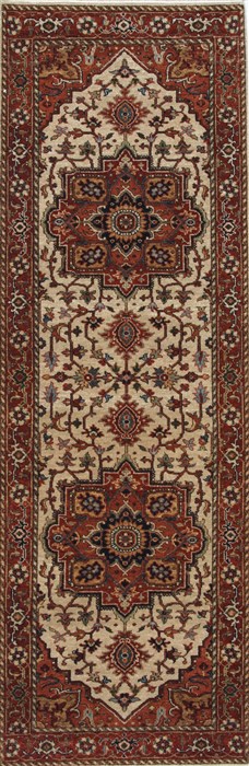 Serapi Beige Runner Hand Knotted 27 X 81  Area Rug 250-24394 Image 0