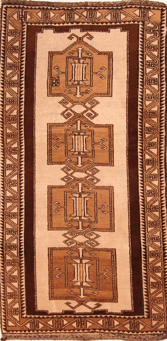 Gabbeh Beige Hand Knotted 32 X 62  Area Rug 100-24395 Image 0