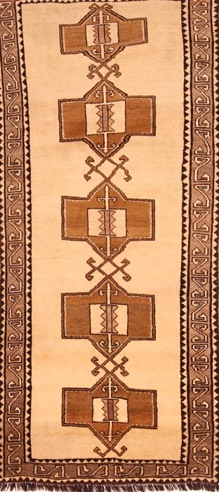 Gabbeh Beige Runner Hand Knotted 33 X 77  Area Rug 100-24396 Image 0