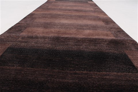 Gabbeh Brown Runner Hand Knotted 27 X 710 Area Rug 250-24408 Image 10