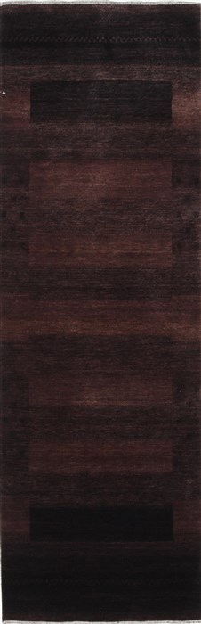 Gabbeh Brown Runner Hand Knotted 27 X 710 Area Rug 250-24408 Image 0