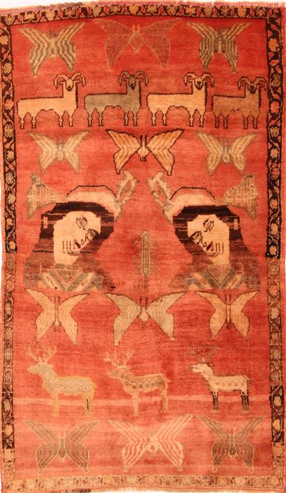 Gabbeh Red Hand Knotted 38 X 65 Area Rug 100-24415 Image 0