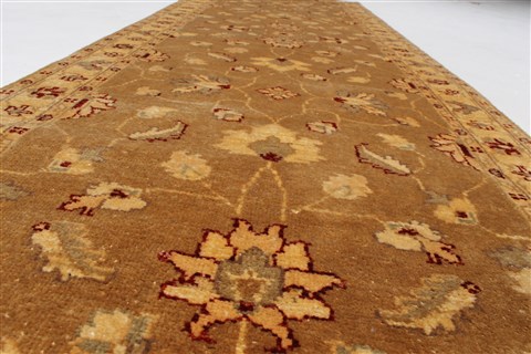 Pishavar Brown Runner Hand Knotted 27 X 82 Area Rug 250-24420 Image 2