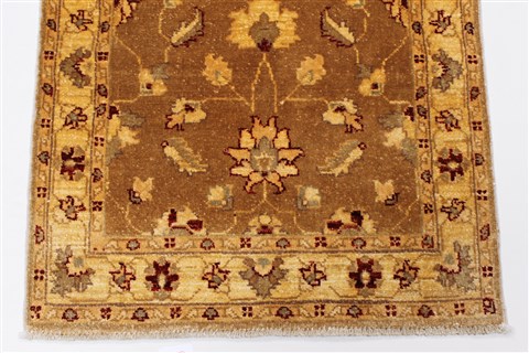 Pishavar Brown Runner Hand Knotted 27 X 82 Area Rug 250-24420 Image 5