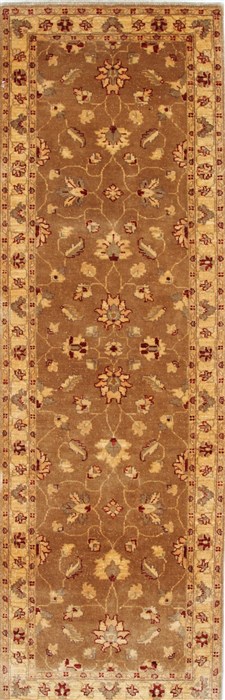 Pishavar Brown Runner Hand Knotted 27 X 82 Area Rug 250-24420 Image 0