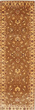 Pishavar Brown Runner Hand Knotted 2'7" X 8'2"  Area Rug 250-24420
