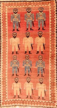 Persian Gabbeh Red Rectangle 3x5 ft Wool Carpet 24421