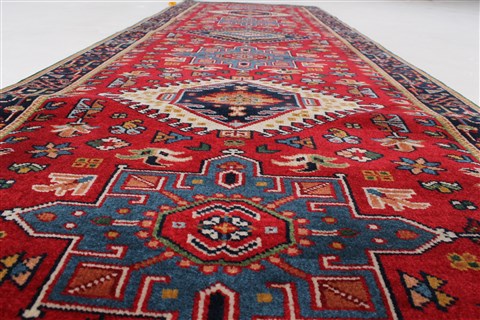 Karajeh Red Runner Hand Knotted 26 X 80 Area Rug 250-24422 Image 1