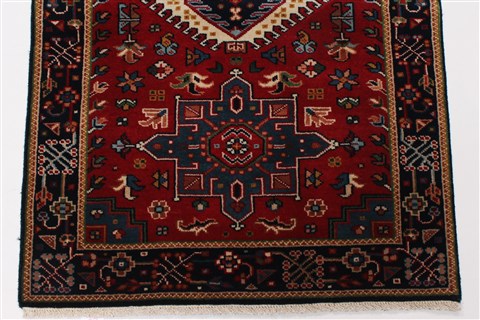 Karajeh Red Runner Hand Knotted 26 X 80 Area Rug 250-24422 Image 4