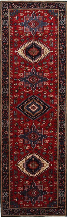 Karajeh Red Runner Hand Knotted 26 X 80 Area Rug 250-24422 Image 0