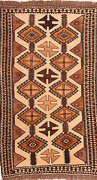 Persian Gabbeh Brown Rectangle 5x7 ft Wool Carpet 24426