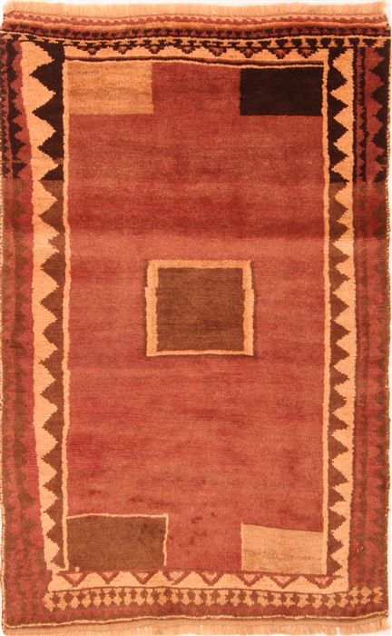 Gabbeh Orange Hand Knotted 35 X 56  Area Rug 100-24432 Image 0