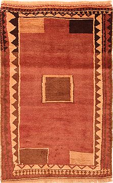 Persian Gabbeh Orange Rectangle 3x5 ft Wool Carpet 24432