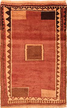 Gabbeh Orange Hand Knotted 3'5" X 5'6"  Area Rug 100-24432