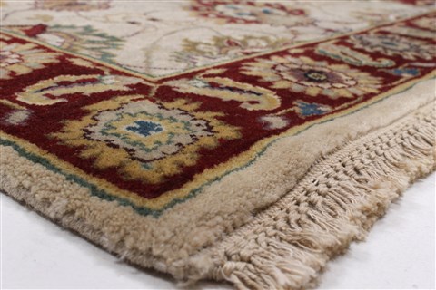 Kashan Beige Runner Hand Knotted 26 X 82 Area Rug 250-24433 Image 6